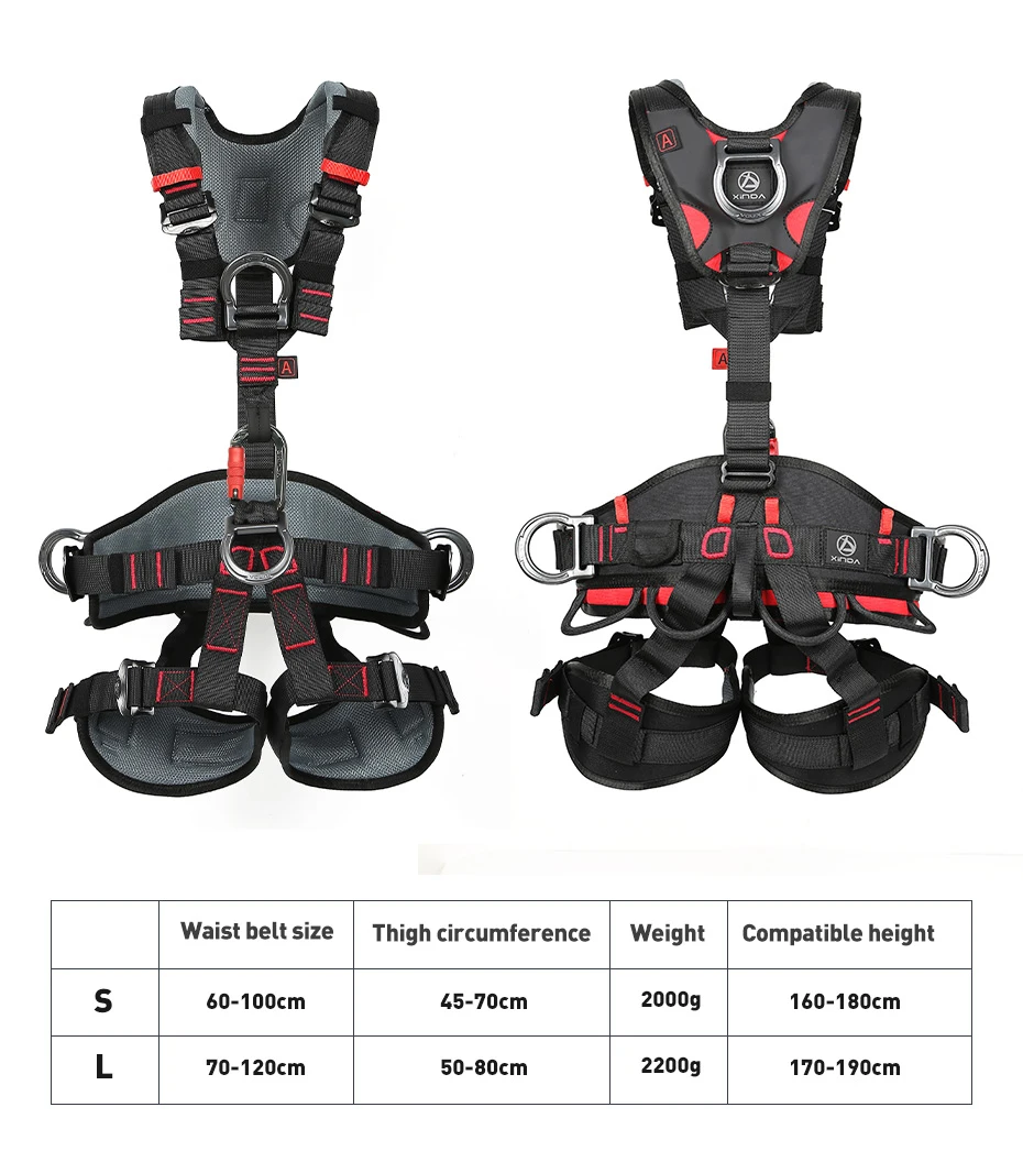 Outdoor Rock Climbing Harness Full Body Safety Belt Anti Fall Removable Gear Xinda Five-point Altitude Protection Equipment