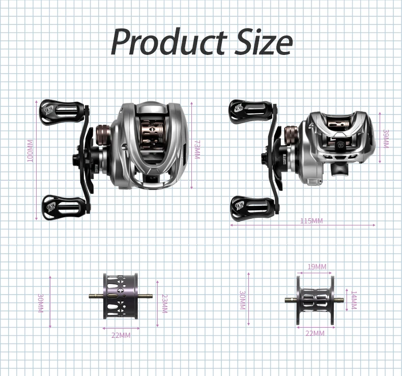 SOLOKING Acura 136g Ultra Light Baitcasting Reel BFS Baitcasting Fishing Reel 7.1/8.1 Gear Ratio 10+1BB 4KG Power Baitcaster