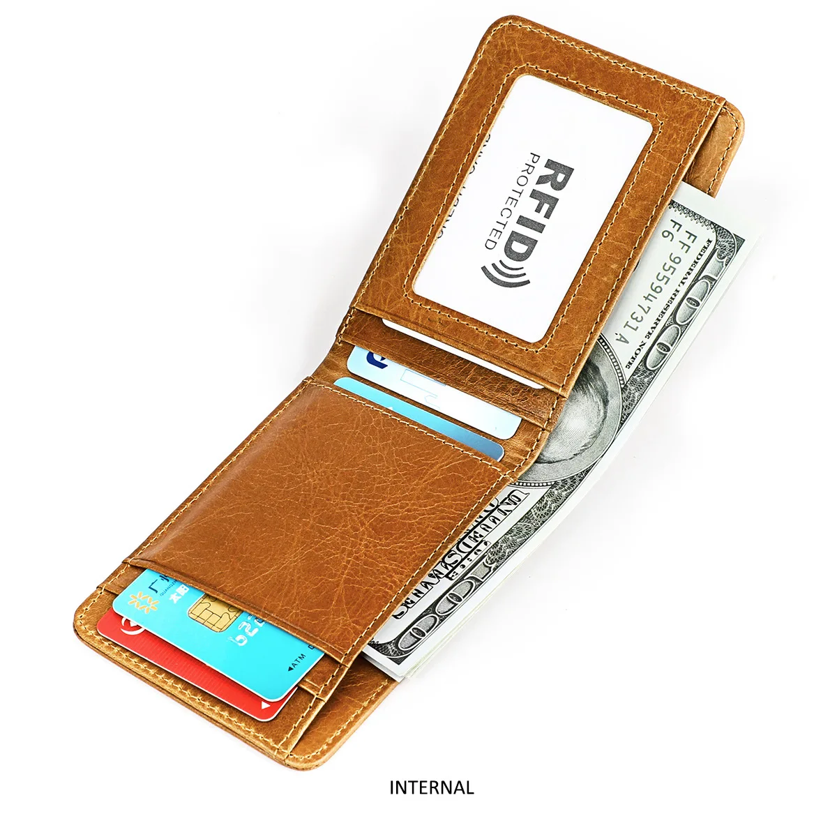 Anti RFID Genuine Leather Men‘s Wallet Mini Women Money Bag Credit Card Holder Small Purse For Male 4 Colors