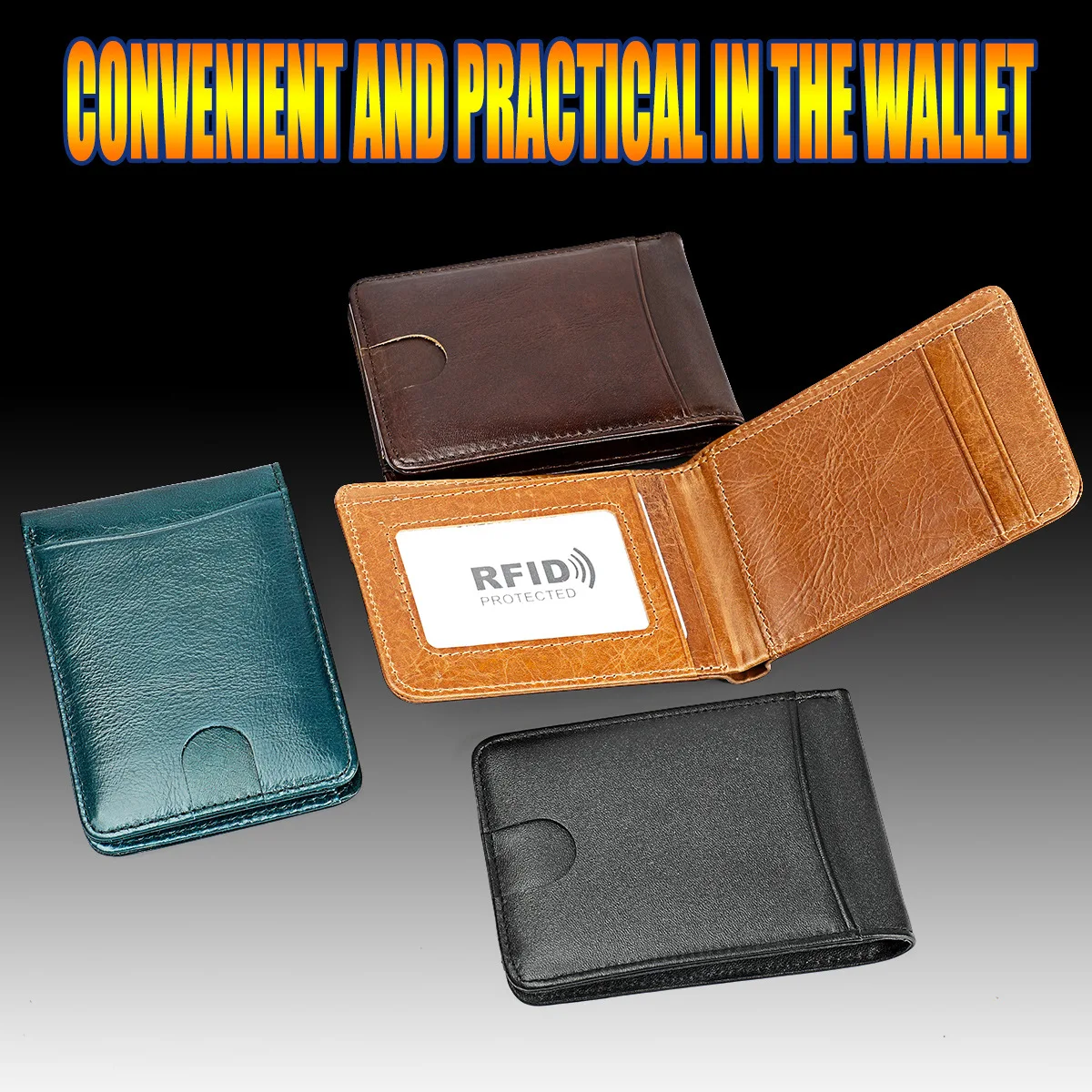 Anti RFID Genuine Leather Men‘s Wallet Mini Women Money Bag Credit Card Holder Small Purse For Male 4 Colors
