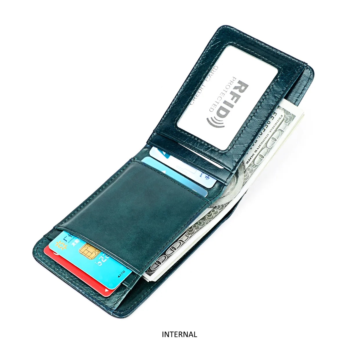 Anti RFID Genuine Leather Men‘s Wallet Mini Women Money Bag Credit Card Holder Small Purse For Male 4 Colors