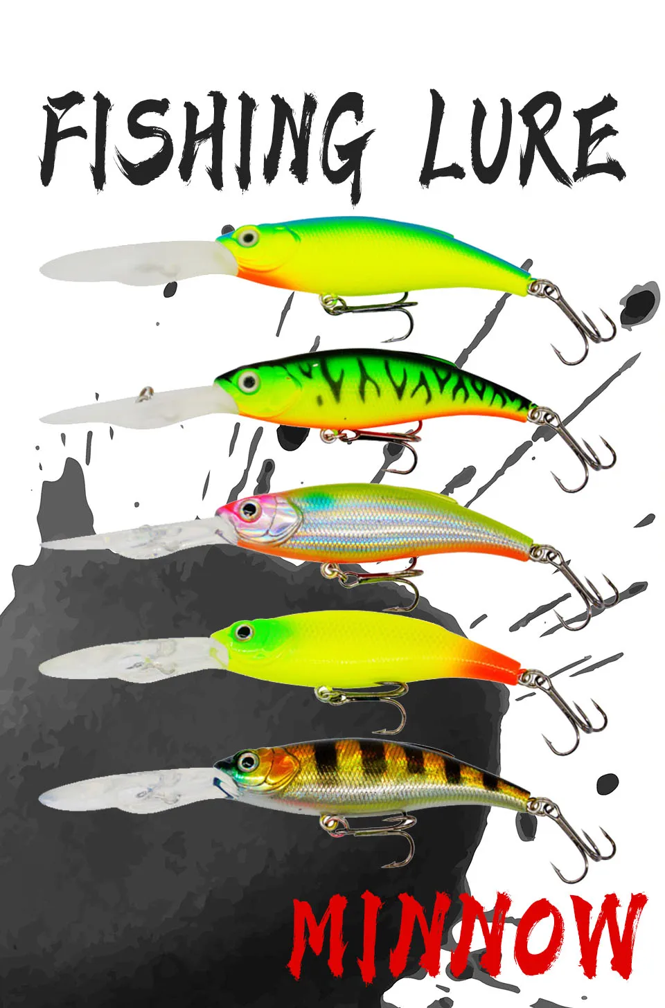 WALK FISH 1PCS Fishing Lure Minnow Swimbait Artificial Bait Hard Bait Wobbler 115mm 10g Diving depth 2-4m 3D Fisheyes 2 Hooks