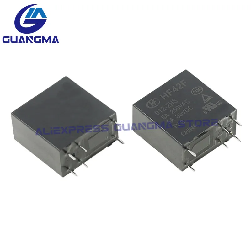 50PCS 100% Original New Relay HF42F-005-2HS HF42F-012-2HS HF42F-024-2HS 5A 250VAC 6Pin DC5V 12V 24V Power relay HF42F