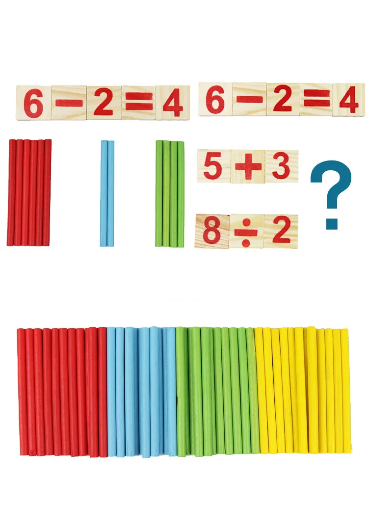 DIY Montessori Toys Math Number Wooden Blocks Counting Sticks Early Learning Educational Games Toys Gifts For Children Kids