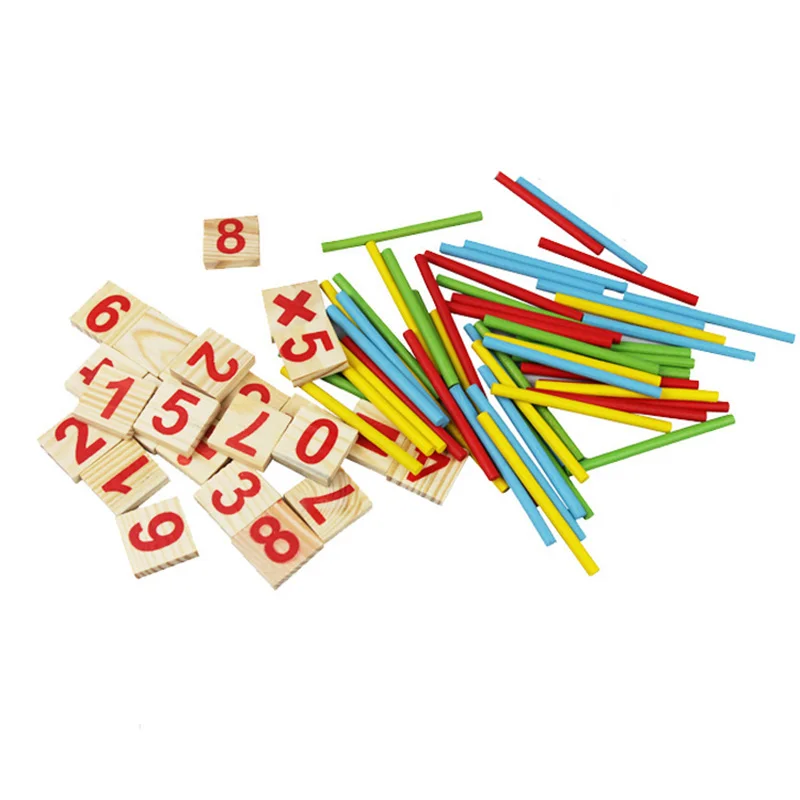 DIY Montessori Toys Math Number Wooden Blocks Counting Sticks Early Learning Educational Games Toys Gifts For Children Kids