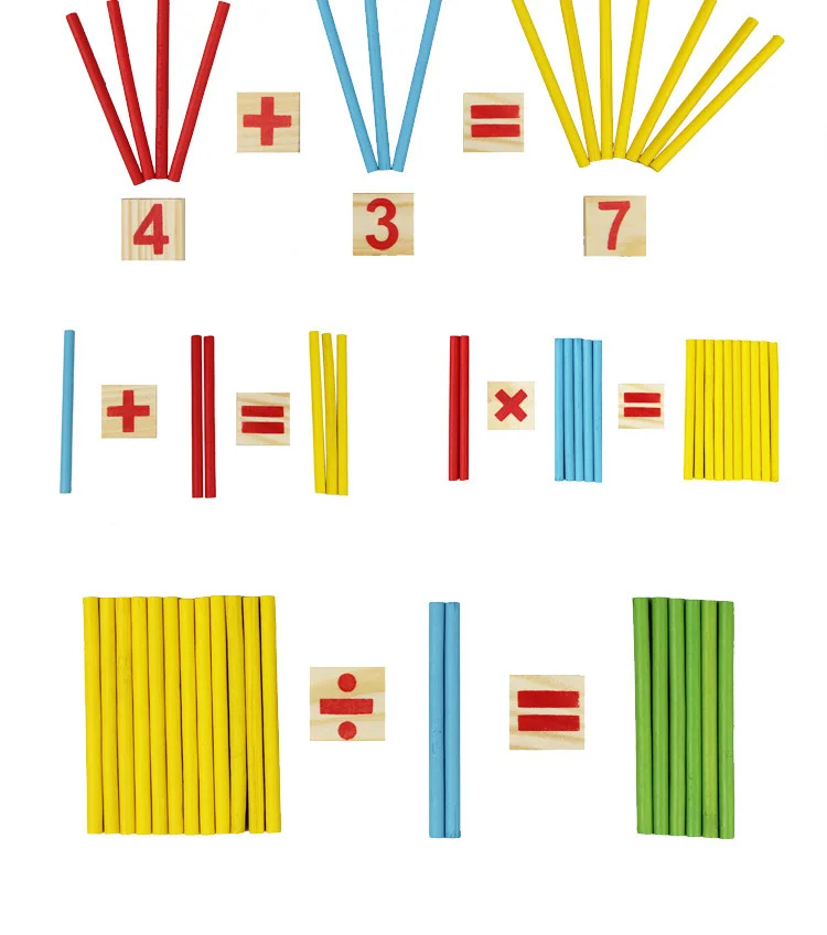 DIY Montessori Toys Math Number Wooden Blocks Counting Sticks Early Learning Educational Games Toys Gifts For Children Kids