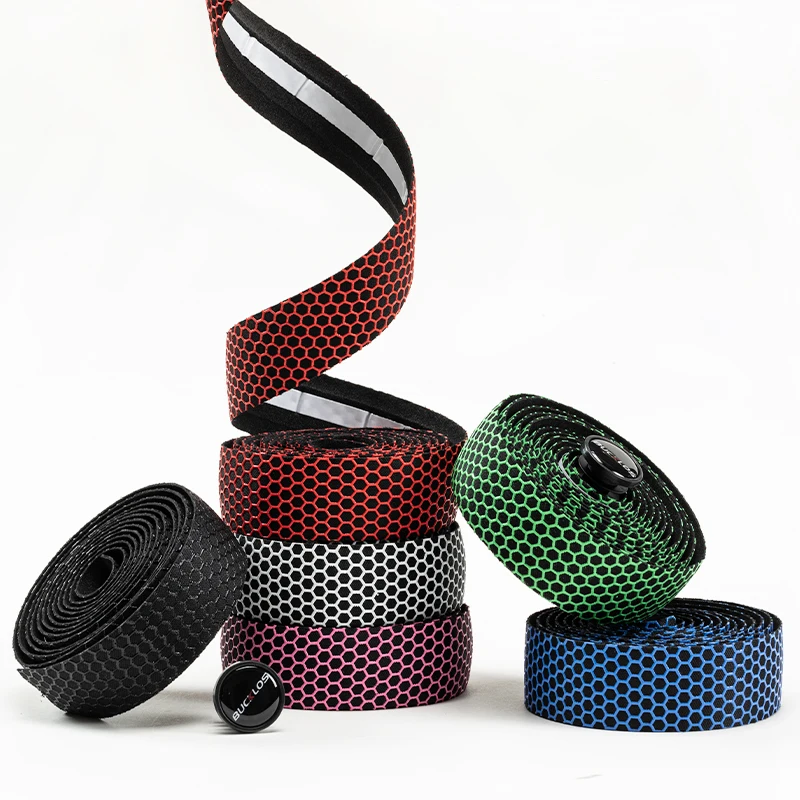 BUCKLOS Road Bike Handlebar Tape Anti Slip Silica Gel Handlebar Tape Shock Absorption Cycling Bar Tape Bicycle Accessories