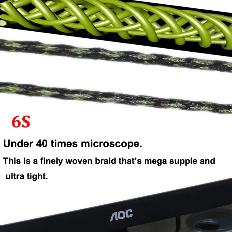 1pcs Carp Fishing Line 50m 15lb/20lb/25lb Camo Green 6 Strand Tightly Soft Hooklink  For Carp Fishing End Tackle Accessories