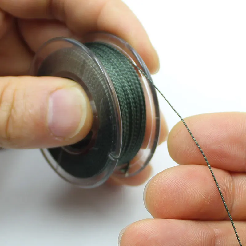 1pcs Carp Fishing Line 50m 15lb/20lb/25lb Camo Green 6 Strand Tightly Soft Hooklink  For Carp Fishing End Tackle Accessories