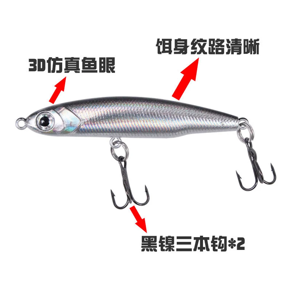 1PC Minnow Fishing Lure 3D Eyes 5cm 3g/5g/8g Plastic Hard Bait Artificial Lures Wobbler Crankbait Winter Sea Fishing Bass Tackle