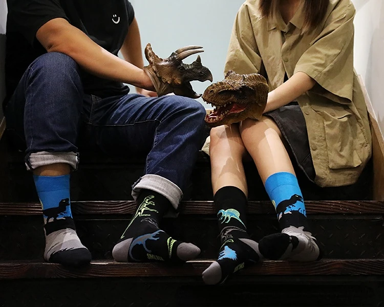 New Asymmetric Couple AB Mandarin Duck Fashion Cartoon Cute Funny Sports Colorful Mid tube Cotton Socks