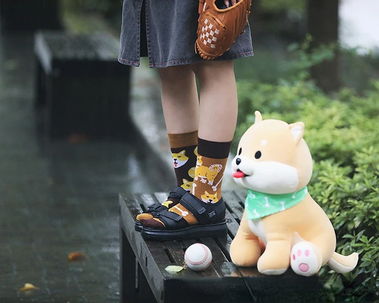 New Asymmetric Couple AB Mandarin Duck Fashion Cartoon Cute Funny Sports Colorful Mid tube Cotton Socks