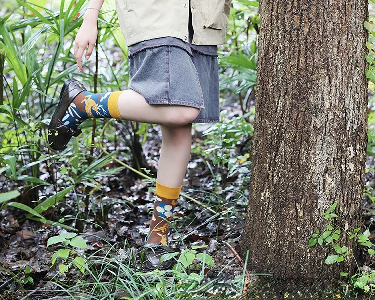 New Asymmetric Couple AB Mandarin Duck Fashion Cartoon Cute Funny Sports Colorful Mid tube Cotton Socks