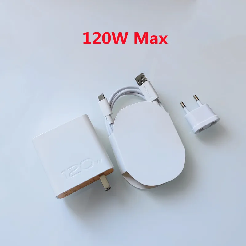 120W Super Flashcharge Charger For VIVO X300 200 100 X70 Pro IQOO 9 8 7 20V 6A Fast Wall Charging Adapter 1M 6A USB Type C Cable