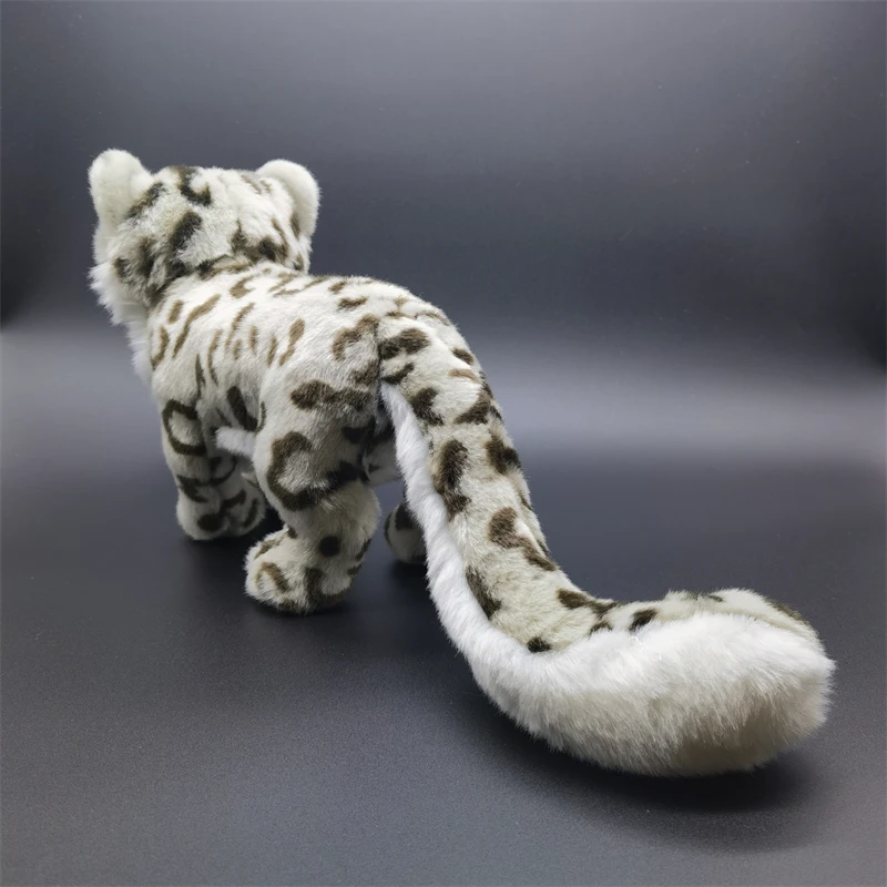 Snow Leopard Plush Toy High Fidelity Cute Snow Panther Plushie Lifelike Animals Simulation Stuffed Doll Kawai Toy Gifts For Kids