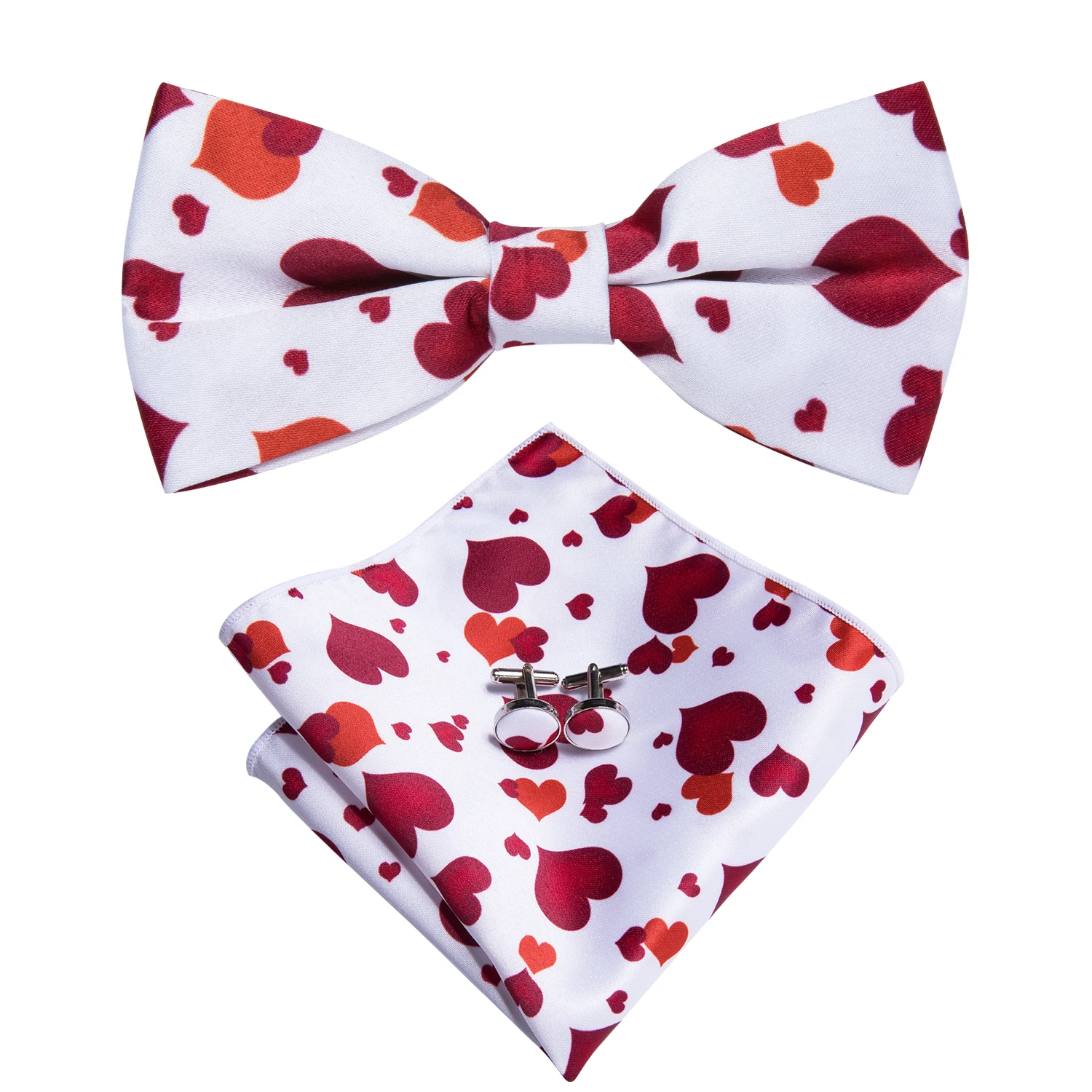 Hi-Tie Brand Silk Mens Bowtie Hanky Cufflinks Set Black Red Blue Gold Green White Pre-tied Butterfly Knot Bow Tie Wedding Work