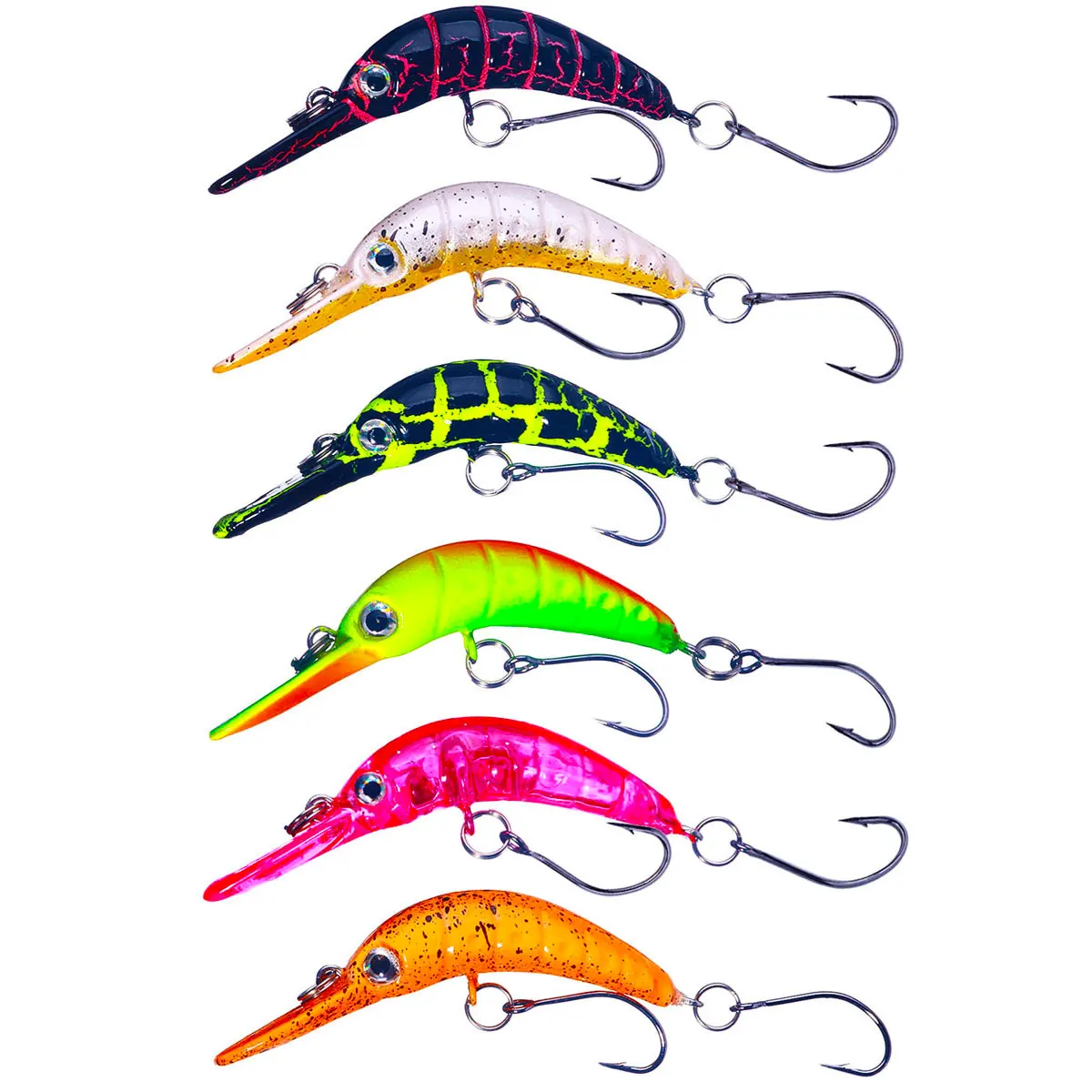 HENGJIA Rice Worm Shaper Trout Minnow Wobbler Fishing Lure 5.2cm 2.6g Crank Artificial Hard Bait Trout Pike Bass Fishing