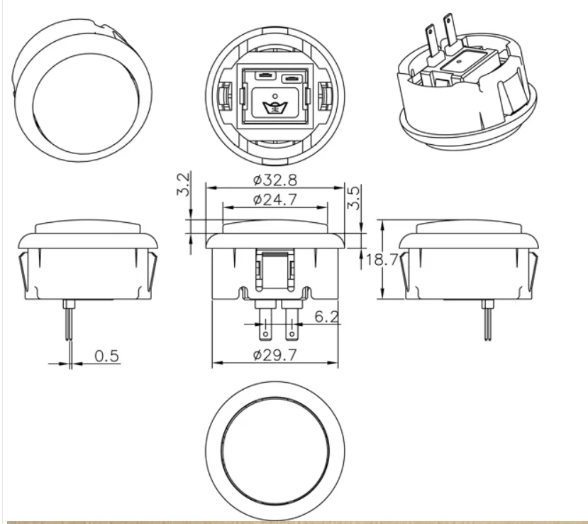 1pcs/10PCS 30mm Push Button Classic Retro Arcade Button 7 Colour Operated Video Game For Arcade Cabinet