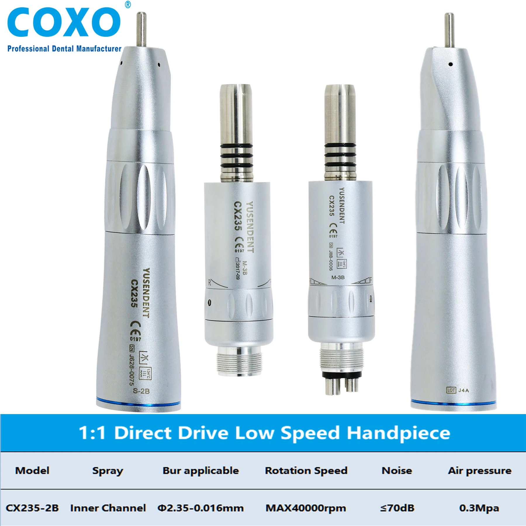 COXO Dental Low Speed Handpiece Straight Angle Inner Channel Water Spray Dentistry Micromotor Electric Motor Fit NSK KAVO W&H