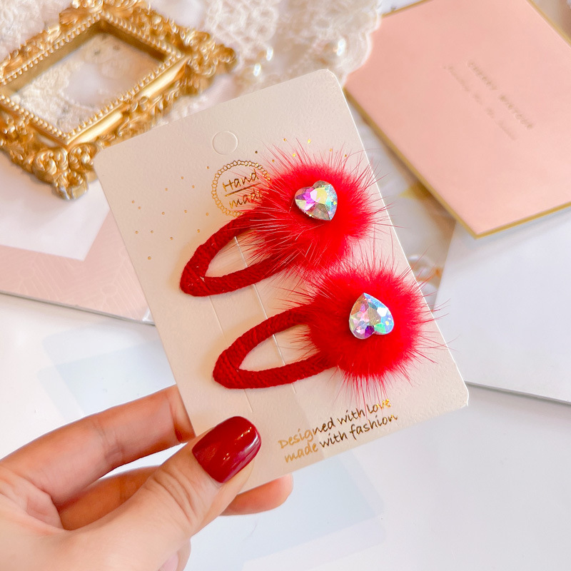 Red Golden Velvet Bow Hair Ornament Baby Hair Circles Pins Christmas New Year Korean Accessories Hair Clips for Women Girls 1pcs