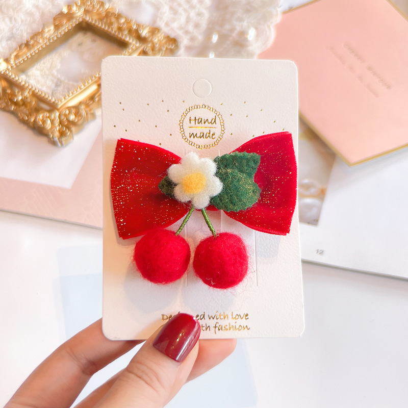 Red Golden Velvet Bow Hair Ornament Baby Hair Circles Pins Christmas New Year Korean Accessories Hair Clips for Women Girls 1pcs