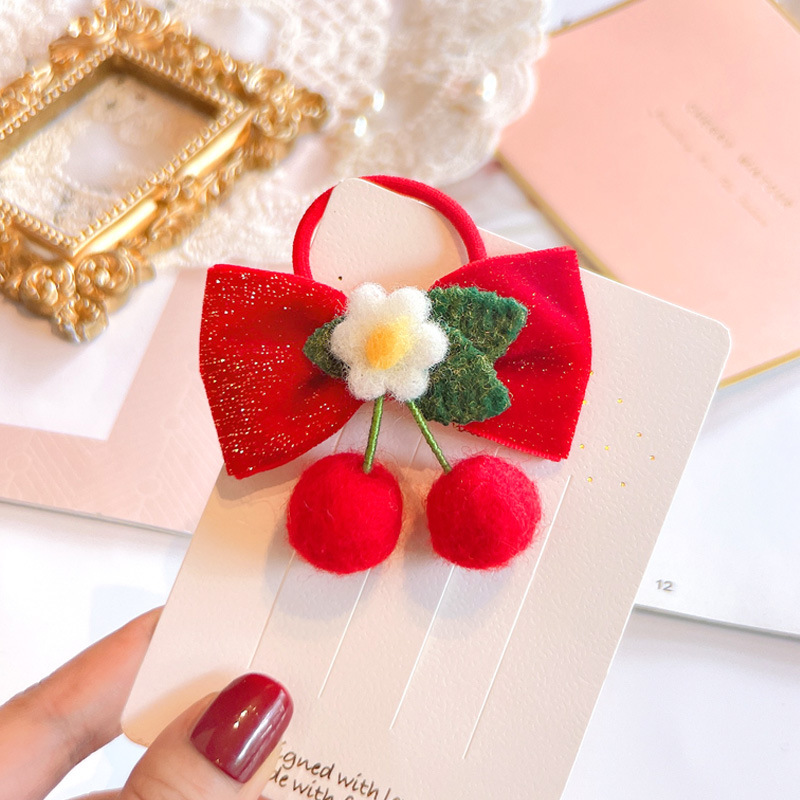 Red Golden Velvet Bow Hair Ornament Baby Hair Circles Pins Christmas New Year Korean Accessories Hair Clips for Women Girls 1pcs