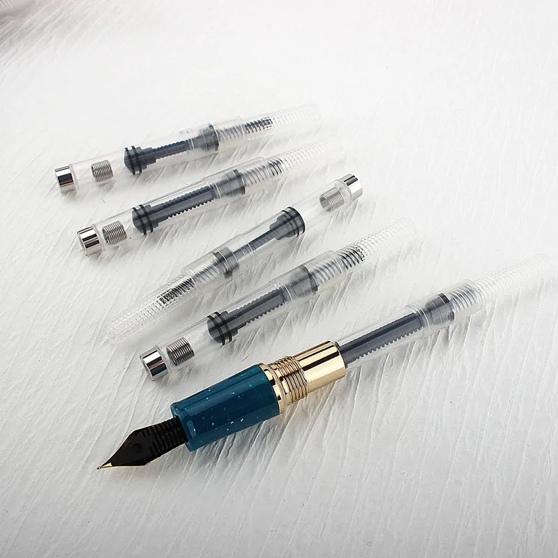 10pc FOUNTAIN PEN Refill INK CONVERTER PUMP CARTRIDGES Black