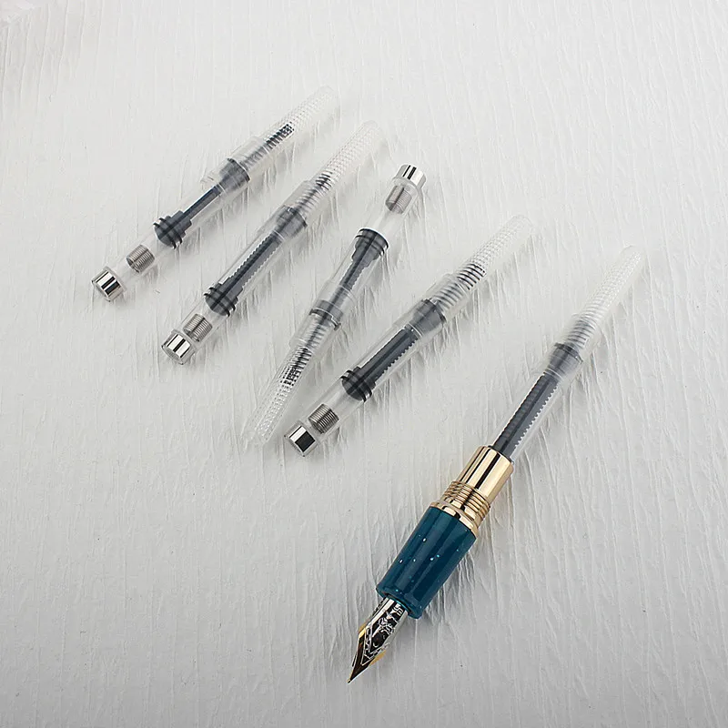 10pc FOUNTAIN PEN Refill INK CONVERTER PUMP CARTRIDGES Black