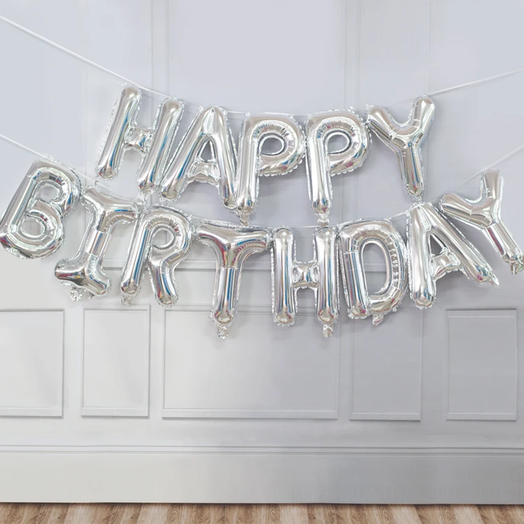 13pcs Birthday Balloon Rose Gold Color Foil Letter Balloons Set Happy Birthday Decoration Globos Kids Party Supplies