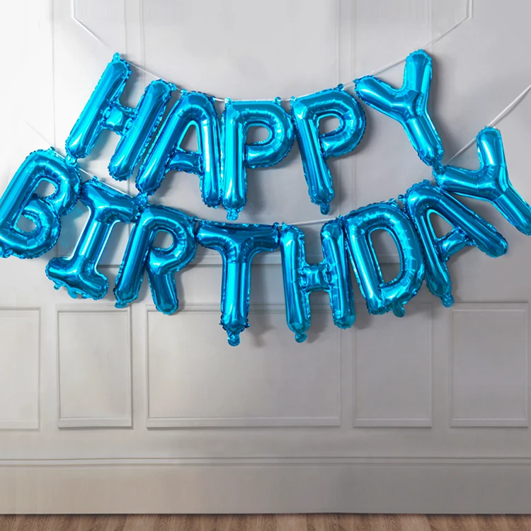 13pcs Birthday Balloon Rose Gold Color Foil Letter Balloons Set Happy Birthday Decoration Globos Kids Party Supplies
