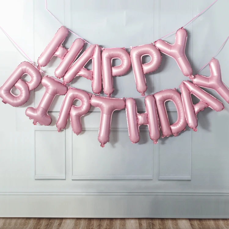 13pcs Birthday Balloon Rose Gold Color Foil Letter Balloons Set Happy Birthday Decoration Globos Kids Party Supplies
