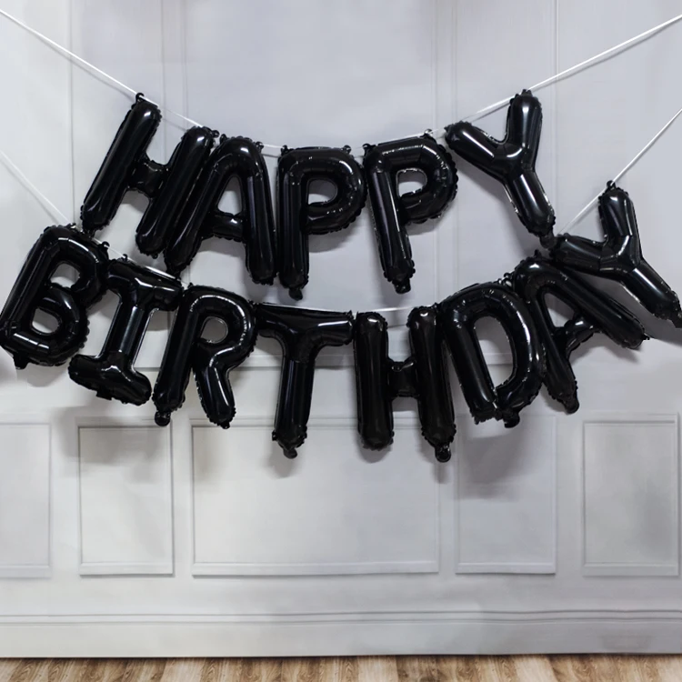 13pcs Birthday Balloon Rose Gold Color Foil Letter Balloons Set Happy Birthday Decoration Globos Kids Party Supplies