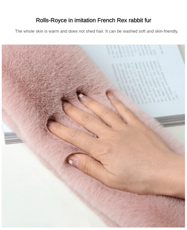 Luxury Winter Warm Faux Fur Rabbit Fur Scarf Double sided Plush Thickened Fur Warm Hundred with Female Students Scarf Fur Collar
