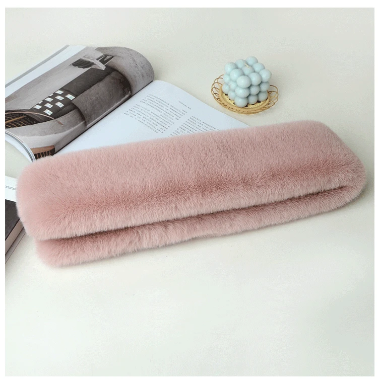 Luxury Winter Warm Faux Fur Rabbit Fur Scarf Double sided Plush Thickened Fur Warm Hundred with Female Students Scarf Fur Collar