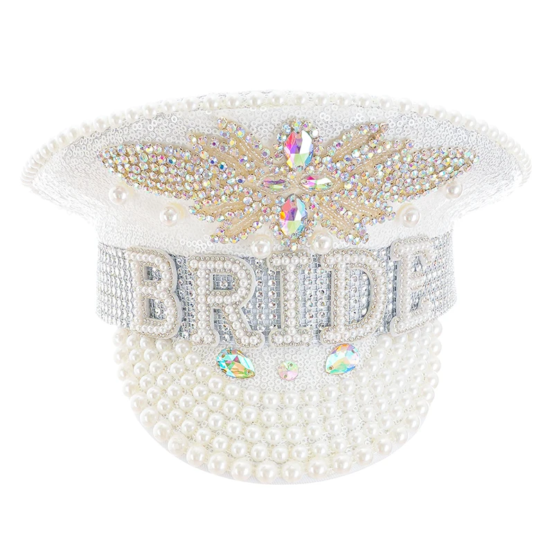Corzzet Luxury Silver Sequined & Diamonds Club Party Rave Rock Cosplay Accessories Steampunk Military Hat Masquerade Costumes