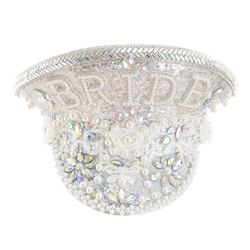 Corzzet Luxury Silver Sequined & Diamonds Club Party Rave Rock Cosplay Accessories Steampunk Military Hat Masquerade Costumes