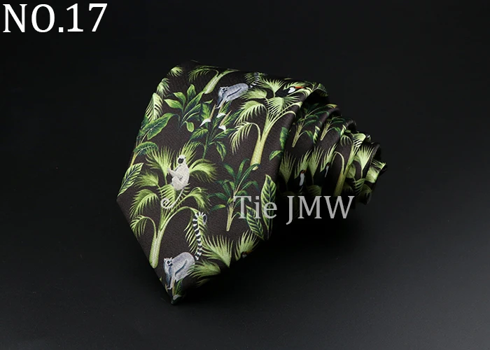 Novelty Fashion Men's Tie Floral Food Animal Necktie Soft Polyester Brown Gravatas For Wedding Business Party Dress Ties Gift