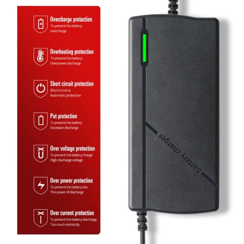 HD Smart LED 100.8V5A LiFePO4 Lithium Battery Electric Bike Charger For 24S 88.8V Li-ion Battery Pack E-bike EU/US/UK/AU Plug