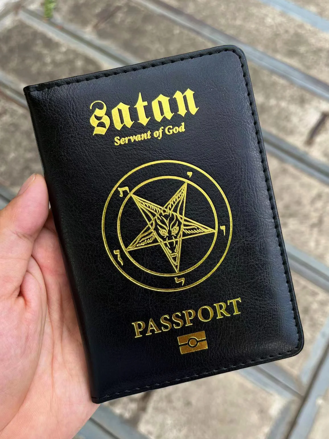 Goat Baphomet Passport Cover Travel Passport Holder Goat's Head Witchcraft Cover on The Passport