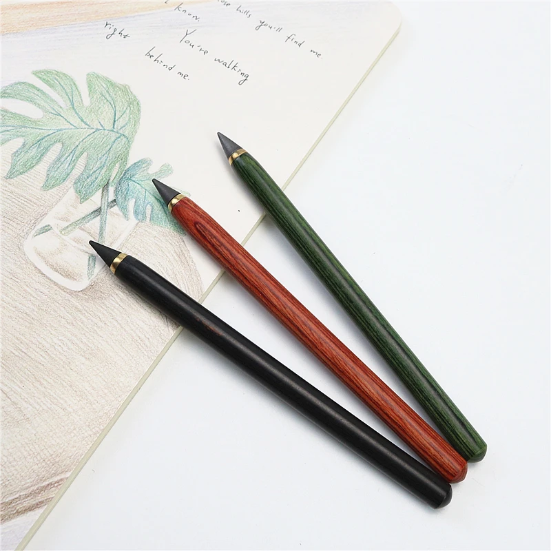 Wood Pencil HB Unlimited Writing Pencil No Ink Eternal Pencils Art Sketch Painting Tools Novelty Stationery School Supplies