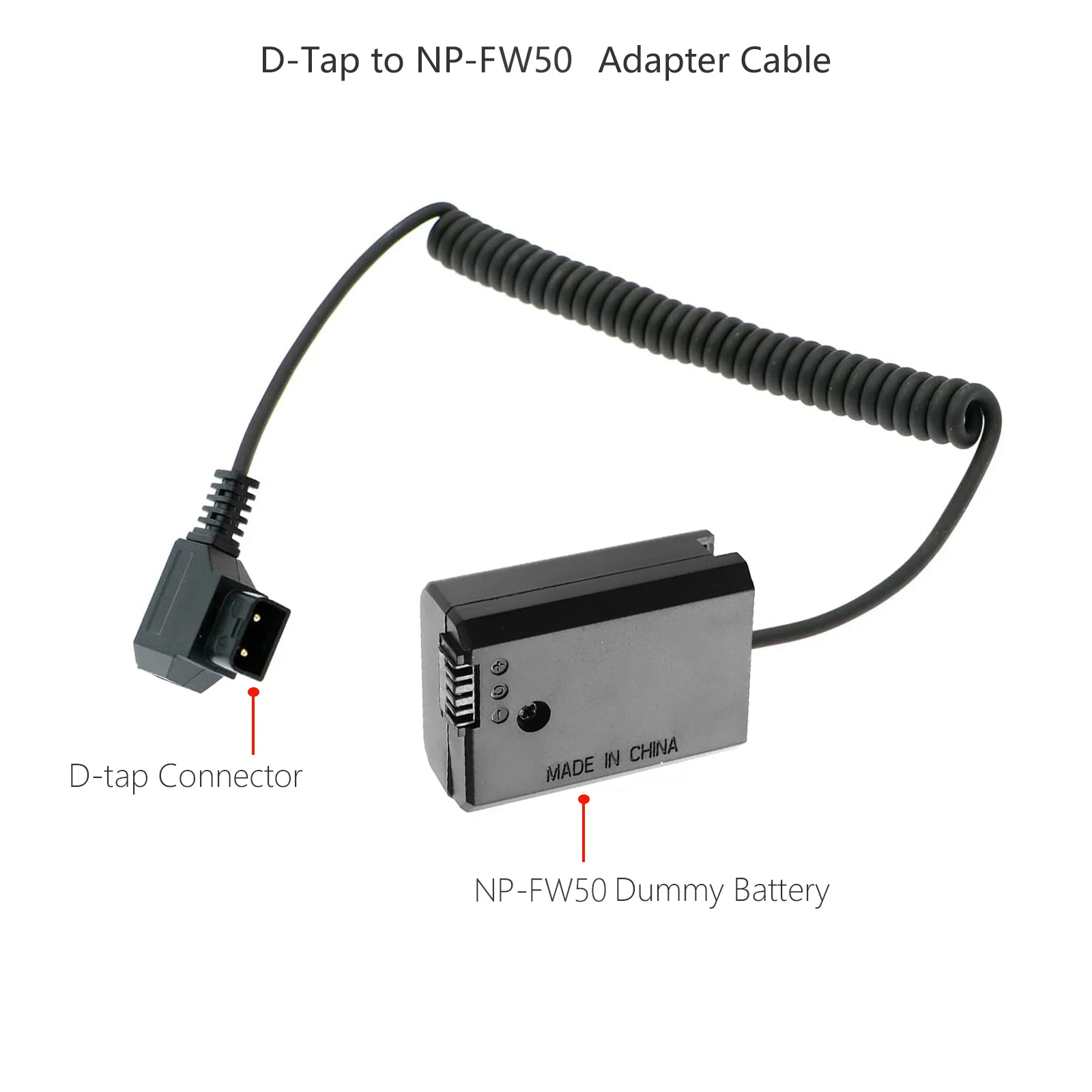 D-TAP to NP-FW50 NP FW50 Dummy Battery DC Coupler for Sony AC-PW20 NEX-3/5/6/7 Series A33 A37 A35 A55 a7 a7R a7II A6000 A6300