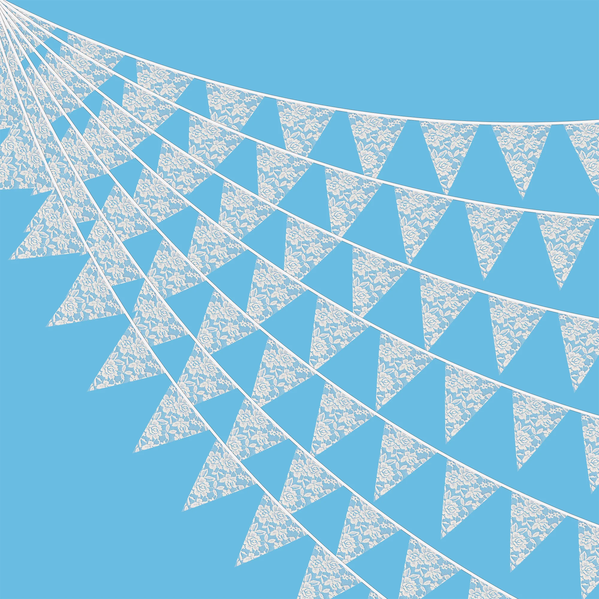 10M 36 Pennant Lace Hessian Flags Birthday Carnival Fabric Bunting Wedding Party Decor Banner Home Baby Shower Garland