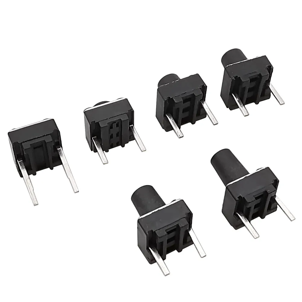 20/50Pcs Black 6 x 6mm Micro Tactile Switch Momentary Tact Switch 6*6*4.3mm/5mm/6mm/7mm/8mm/9mm Middle 2Pin Push Button Switches