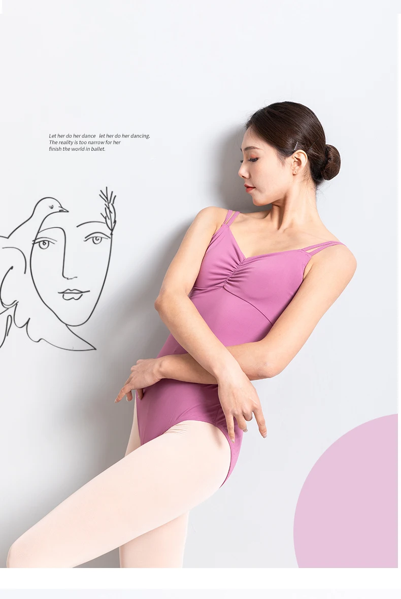 Tights, Double Suspenders, Ballet One-Piece Suit, Practice Body Suit, Art Test, Big Back and High Crotch, Sexy Practice Suit, Ad