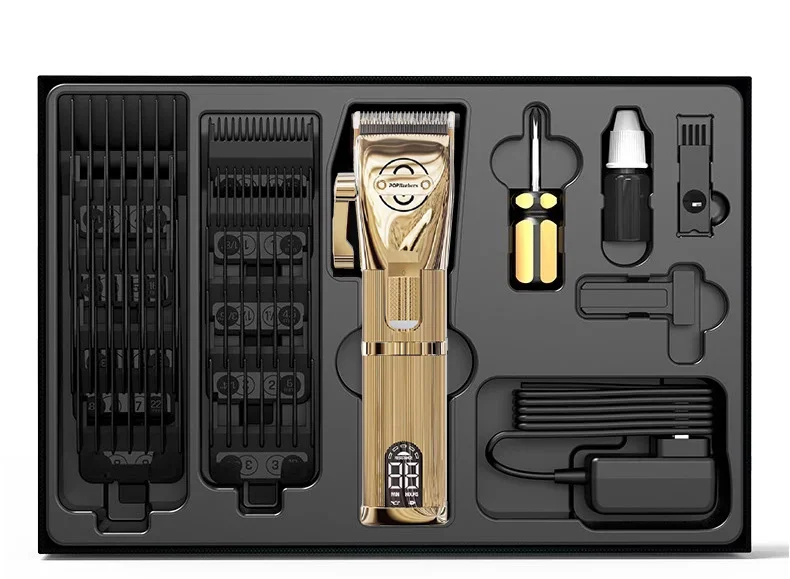PopBarbers P800 Hair Trimmer for Men Professional Hair Clipper Barber Hair Cutting Machine 7000rpm 2 Gears Finishing Haircut