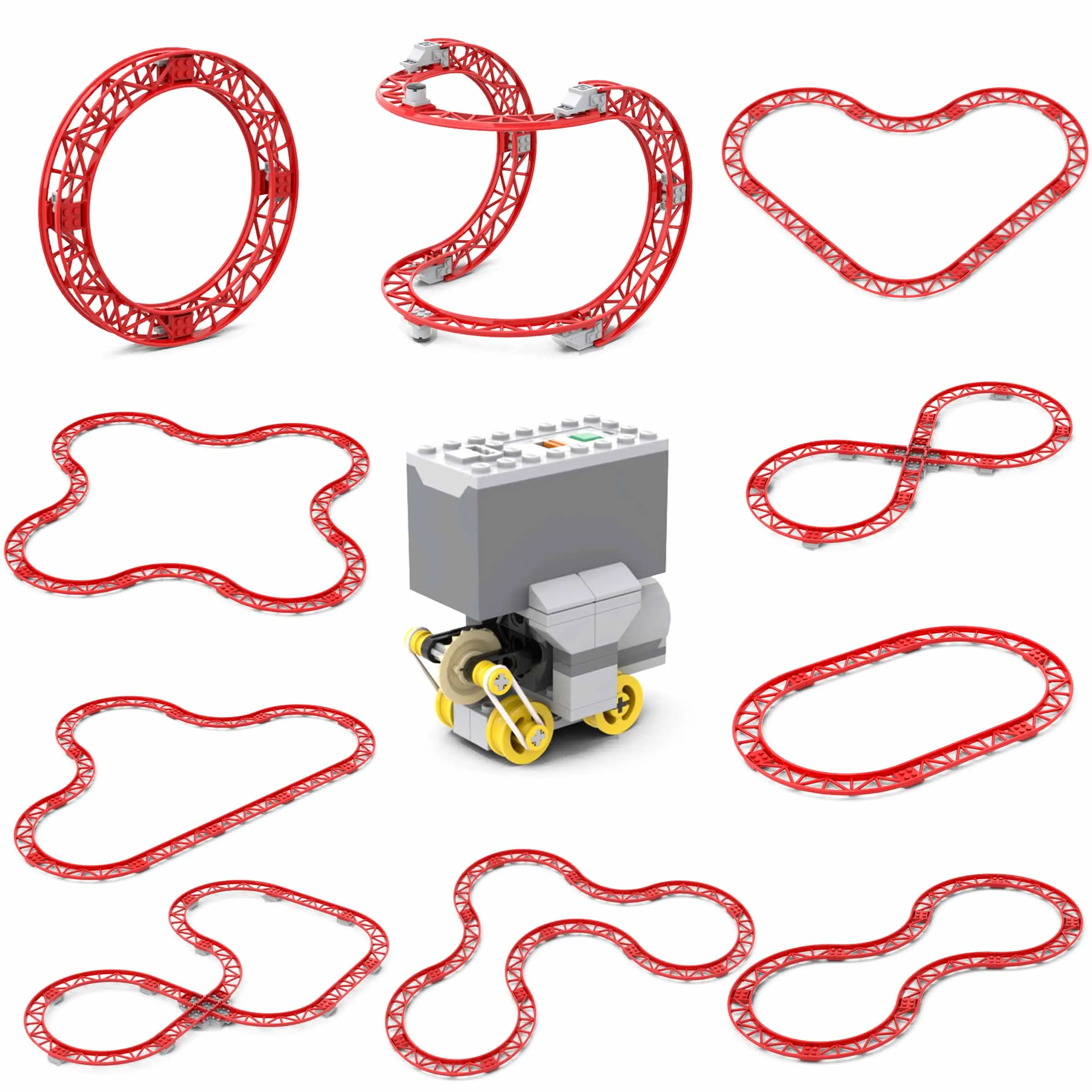Roller Coaster Rail Set Building Block MOC Brick Part Toy For Rollercoaster Train Compatible 25059/26559/26022/26560/25061/34738