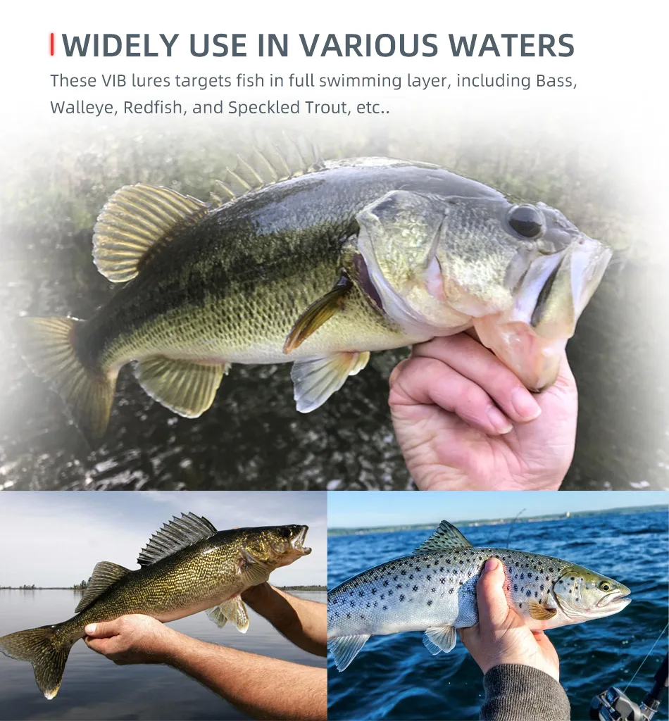 Noeby Lipless Crankbait Fishing Lure 70mm 17.3g Rattling Sinking Vibration Artificial Hard Bait for Perch Walleye Fishing Lures