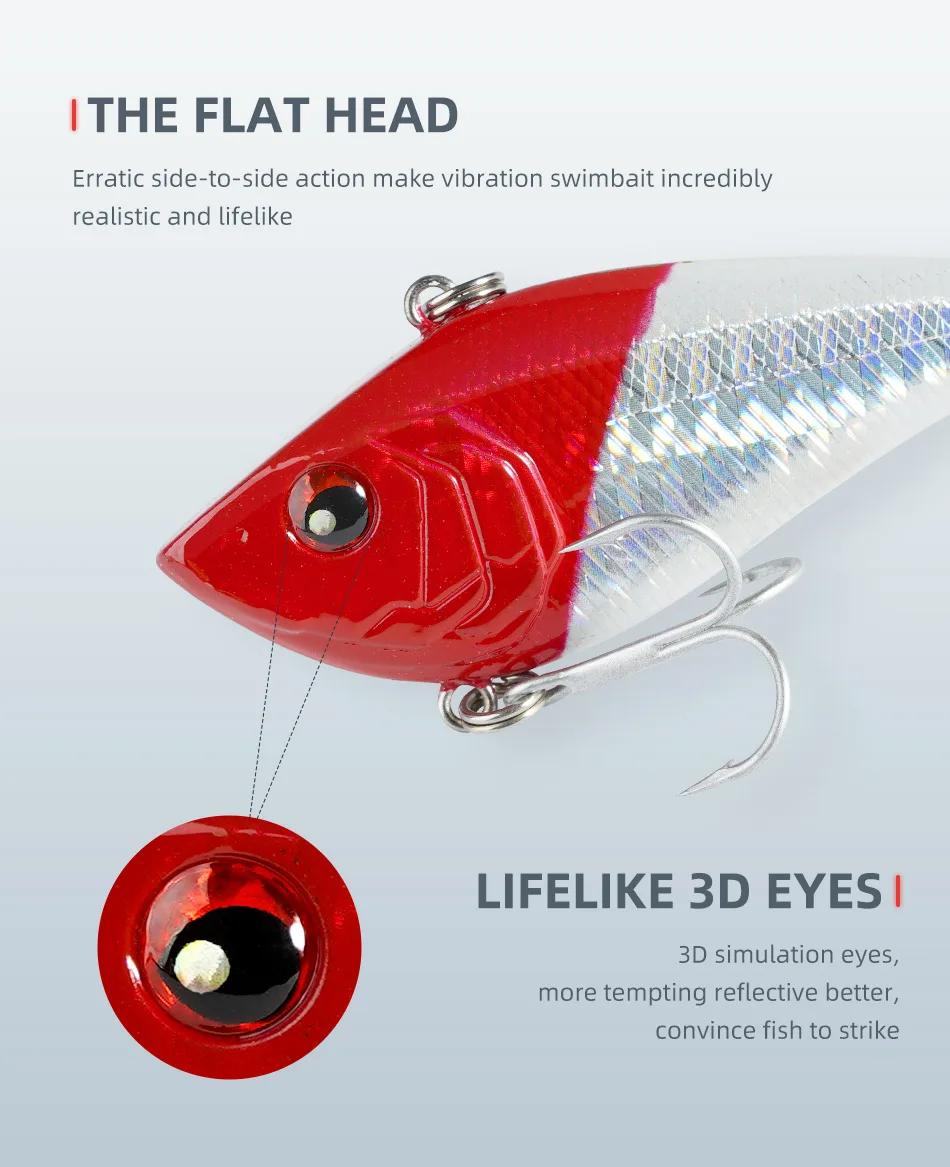 Noeby Lipless Crankbait Fishing Lure 70mm 17.3g Rattling Sinking Vibration Artificial Hard Bait for Perch Walleye Fishing Lures