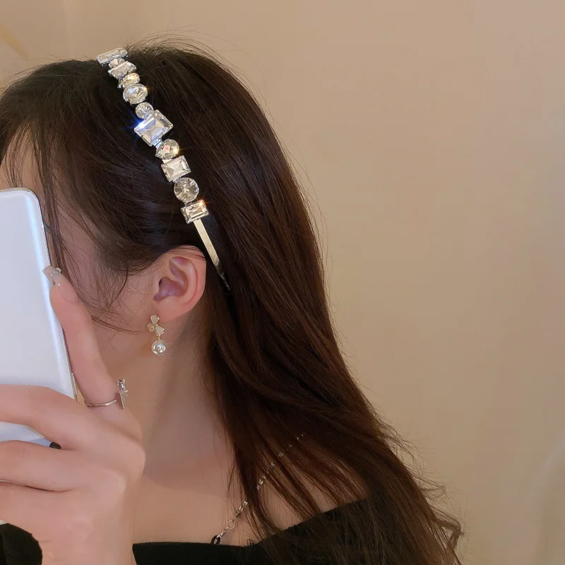 Circle Square Rhinestone Headband Flash Hair Head Party Wedding Hair Accessories