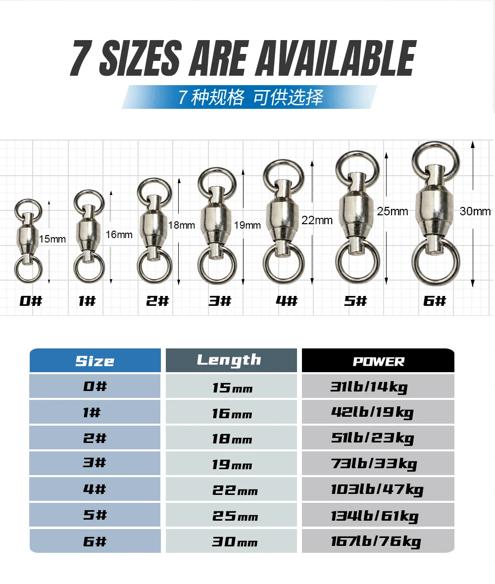 JIGGINGPRO Ball Bearing Swivels For Fishing Accessories Fishing Goods BB Swivel Sea Fishing